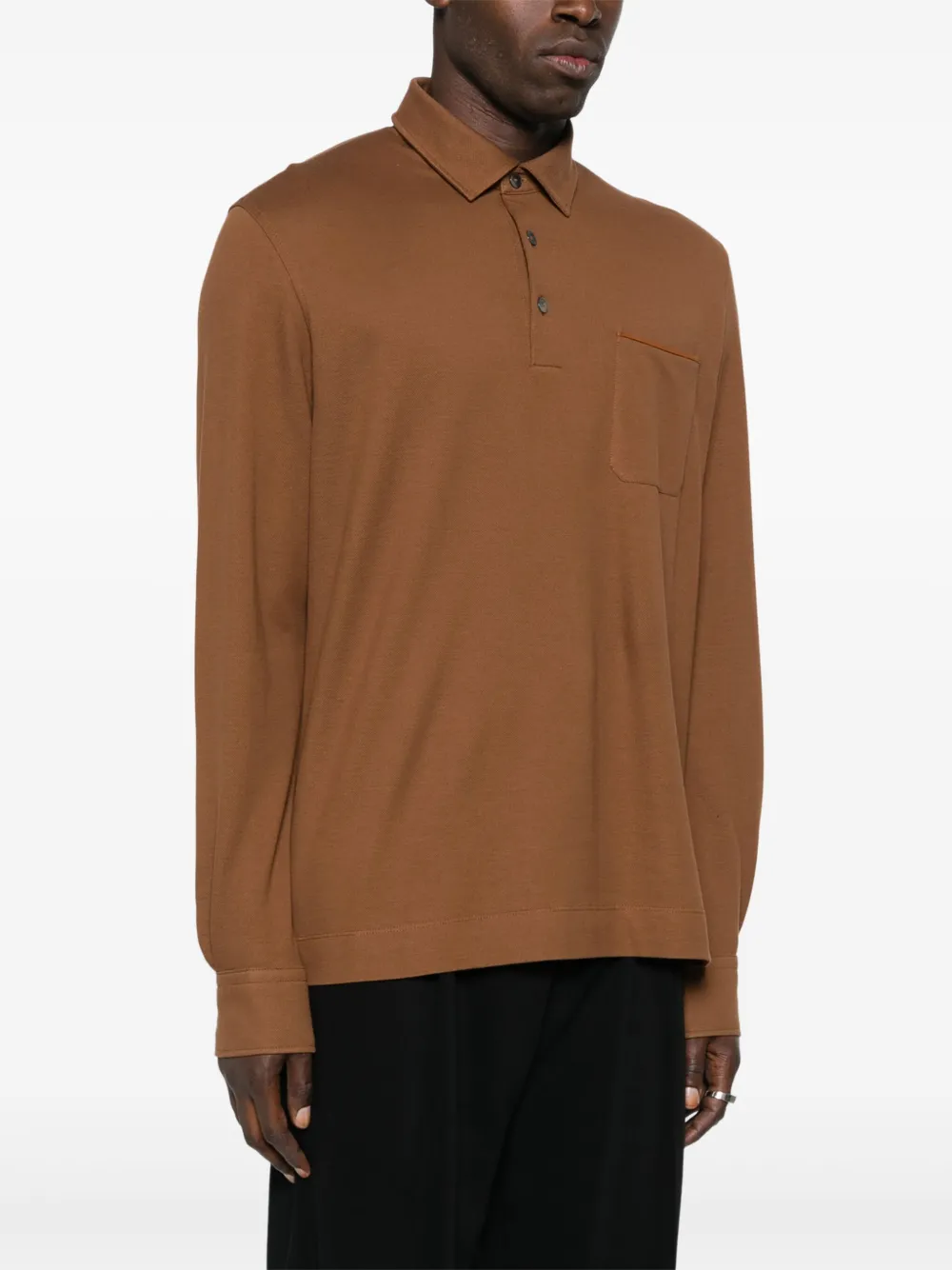Zegna Piqué poloshirt Bruin