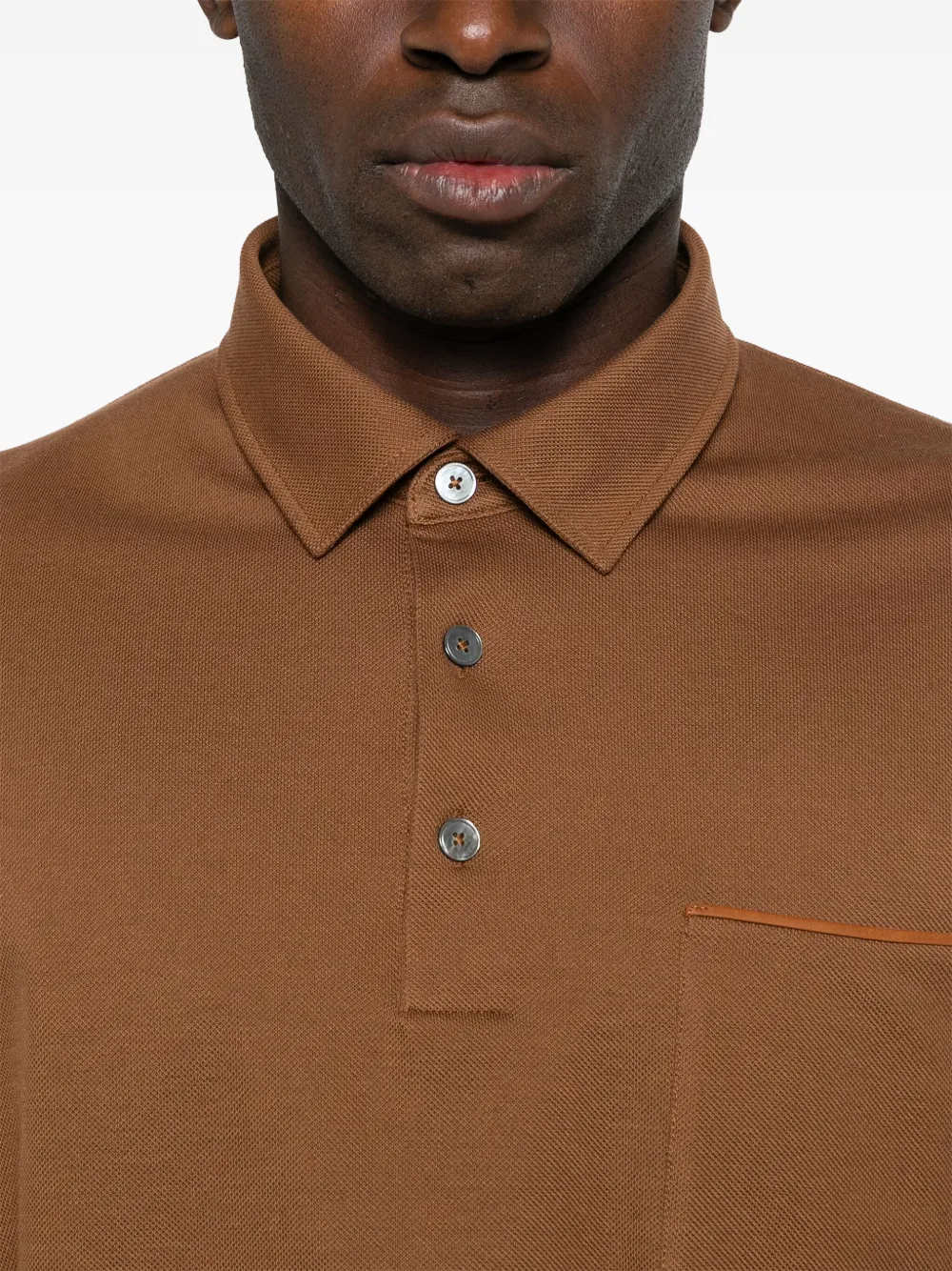 Zegna Piqué poloshirt Bruin
