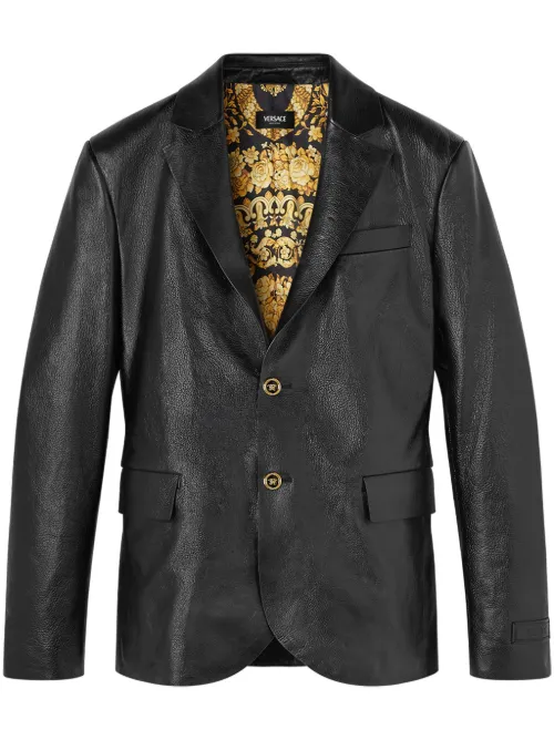 Versace blazer en cuir - Noir - Versace - Modalova