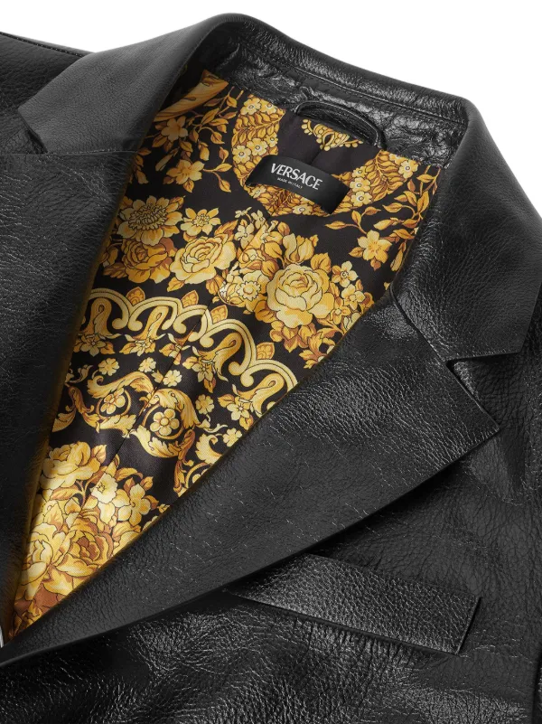 Versace レザージャケット | ブラック | FARFETCH JP