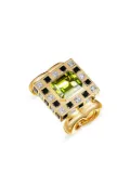 Nevernot 18kt yellow gold Let's Play Chess peridot and diamond ring