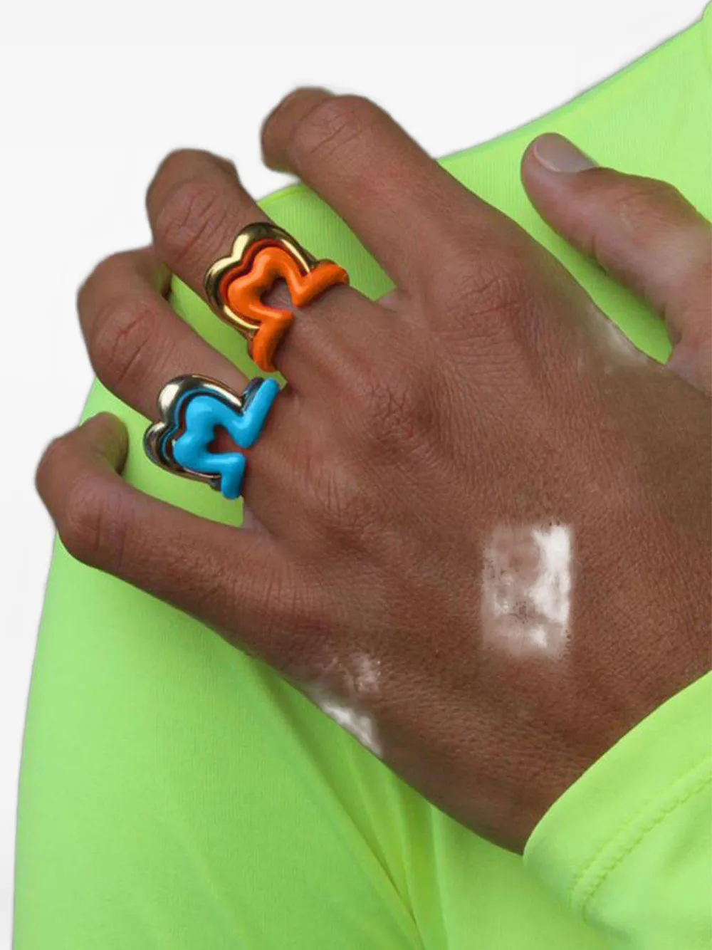 Nevernot Anello Heart in oro 14 carati con smalto