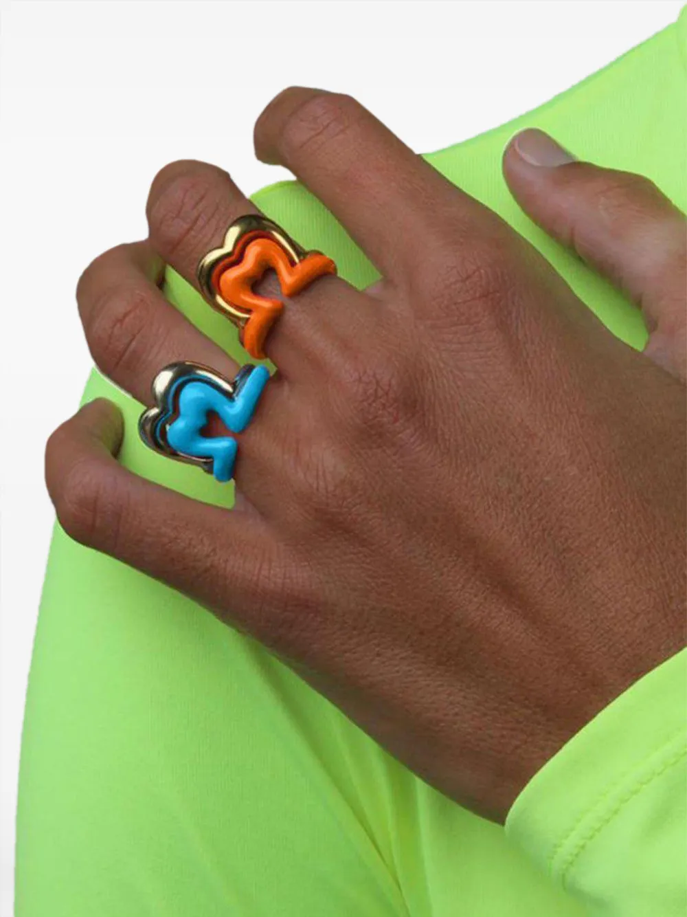 Nevernot 14kt gouden geëmailleerde Heart ring | Image 2