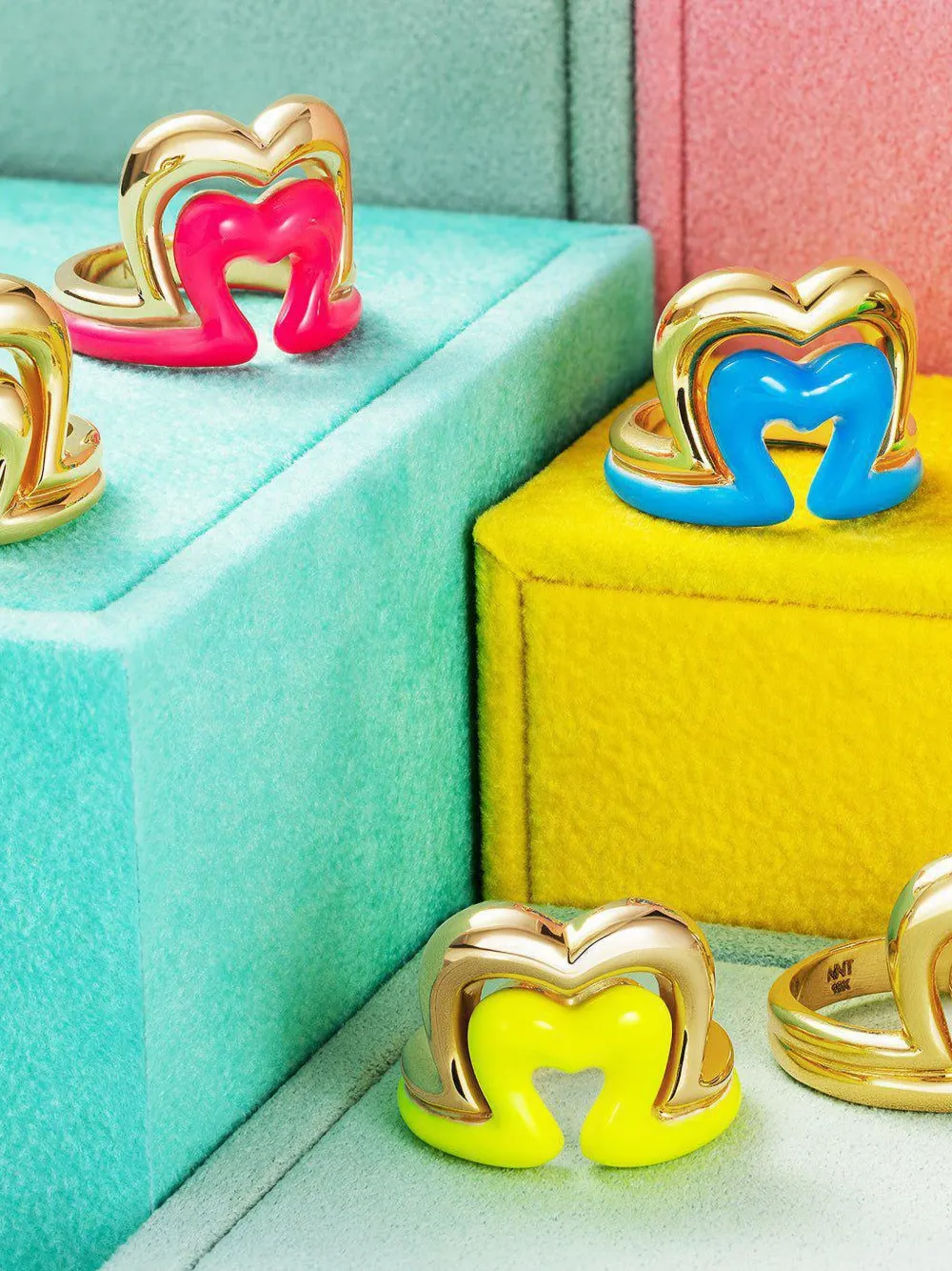  Nevernot 14kt Gold Enamel Heart Ring 