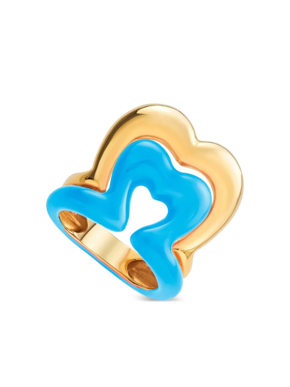 Nevernot Anello Heart in oro 14 carati con smalto