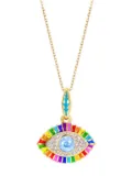 Nevernot 14kt yellow gold Rainbow diamond and topaz necklace