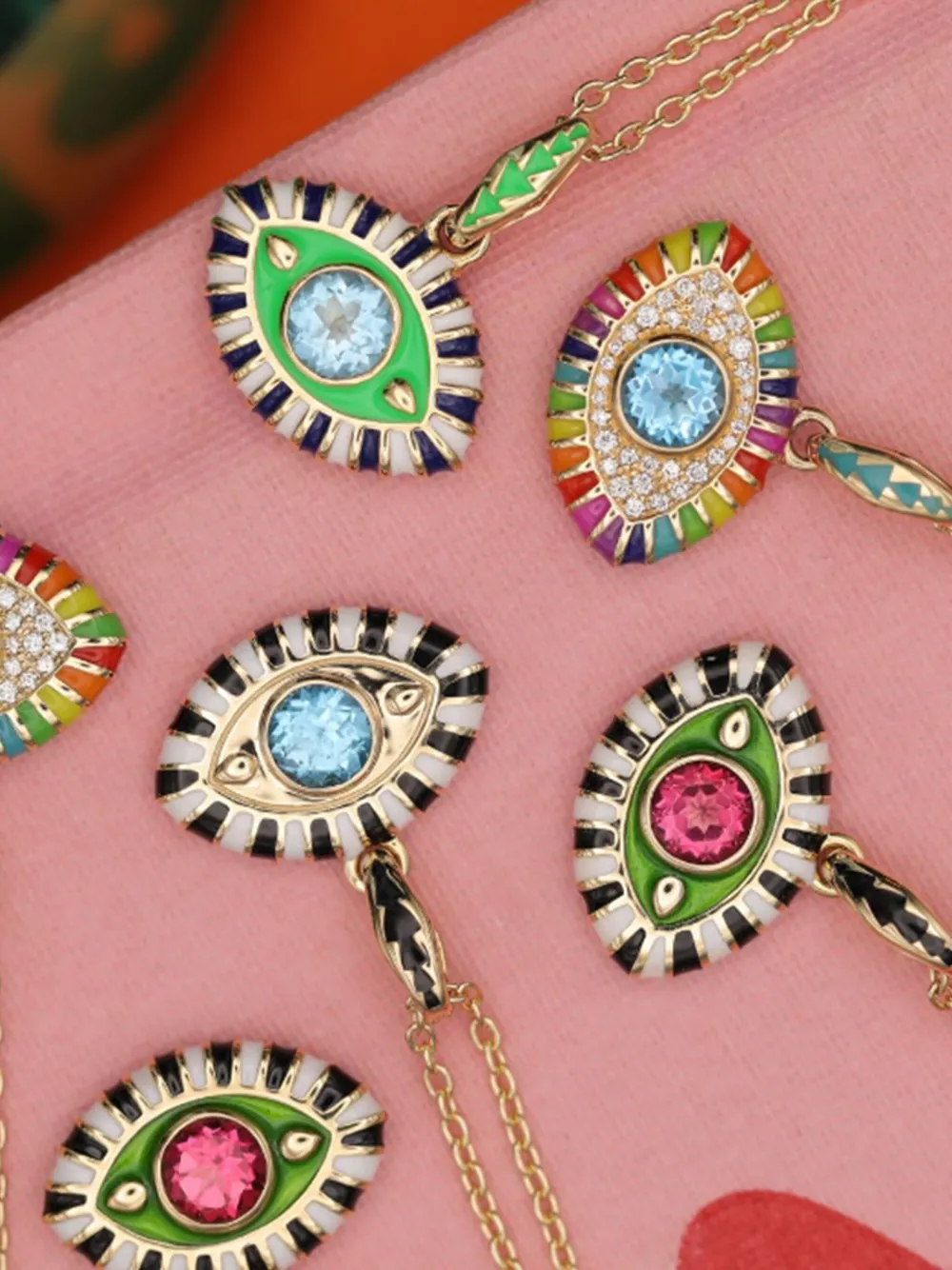 Nevernot Collana Rainbow in oro giallo 14kt con topazio e diamanti | Image 6