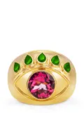 Nevernot 18kt yellow gold Ready To See You topaz and tsavorite ring