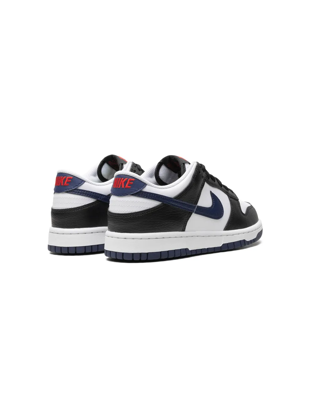 Nike Kids Dunk Low "Black White University Red Midnight Navy" sneakers Zwart