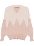 D.Exterior argyle-check sweater - Pink