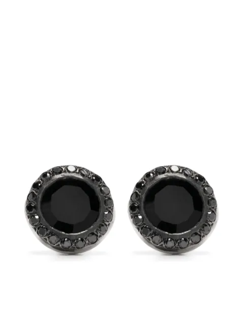 Rosa Maria sterling silver black spinel stud earrings