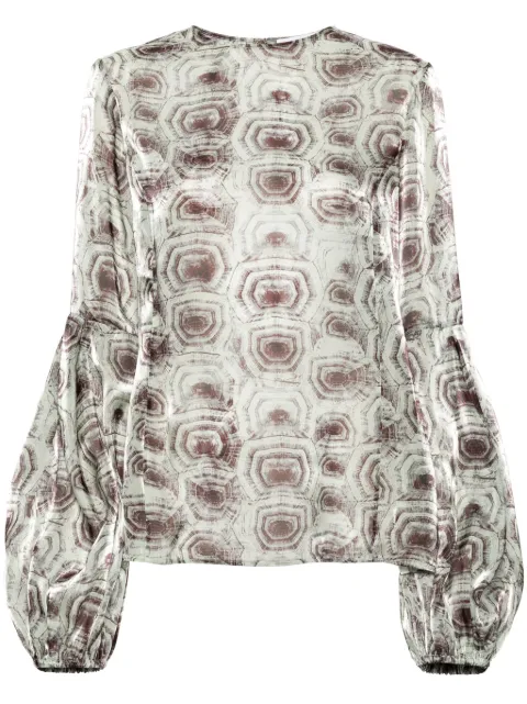 Genny organza turtle print blouse
