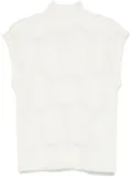 Genny short-sleeve knitted top - Neutrals