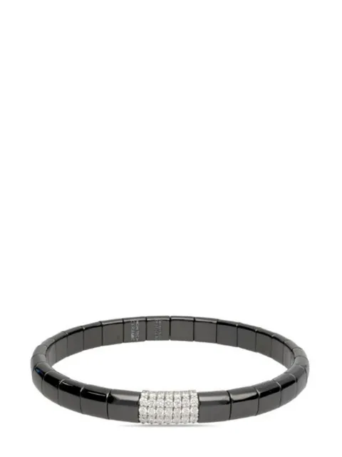 Roberto Demeglio 18K white gold ceramic stretch diamond bracelet