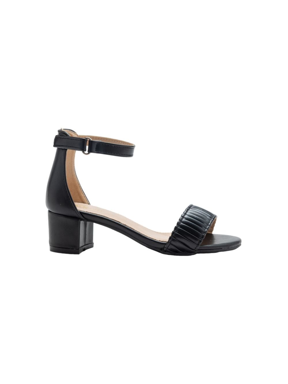 Tulleen pleated block-heels sandals - Zwart