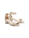 Tulleen pleated block-heels sandals - Gold