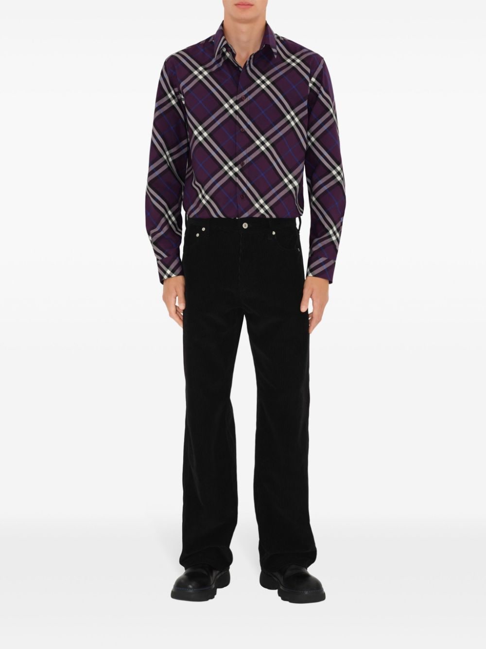 Burberry check cotton shirt - Paars