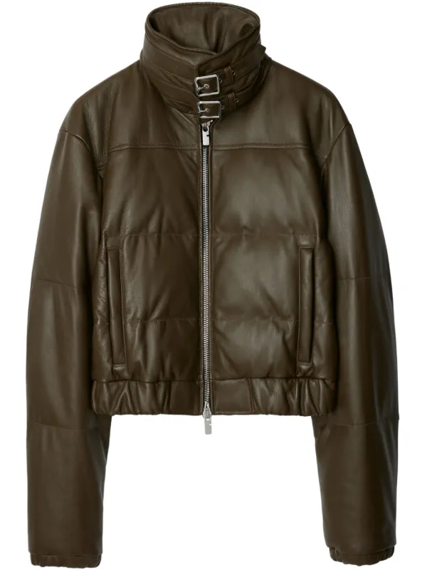 BURBERRY ブラウン レザージャケット S Burberry パデッド レザージャケット | ブラウン | FARFETCH JP
