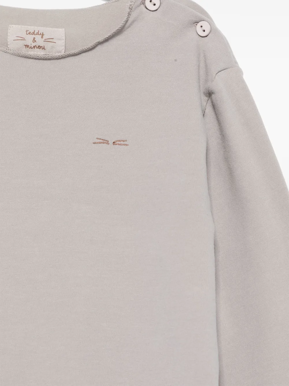 TEDDY & MINOU T-shirt met geborduurd logo Grijs