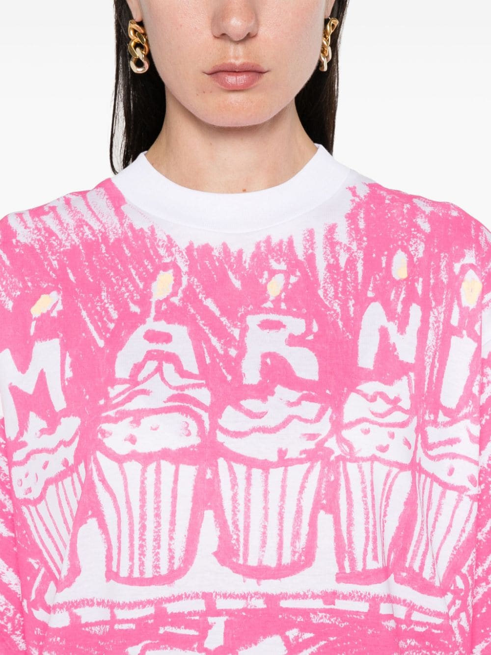 Shop Marni Illustration-print T-shirt In Weiss