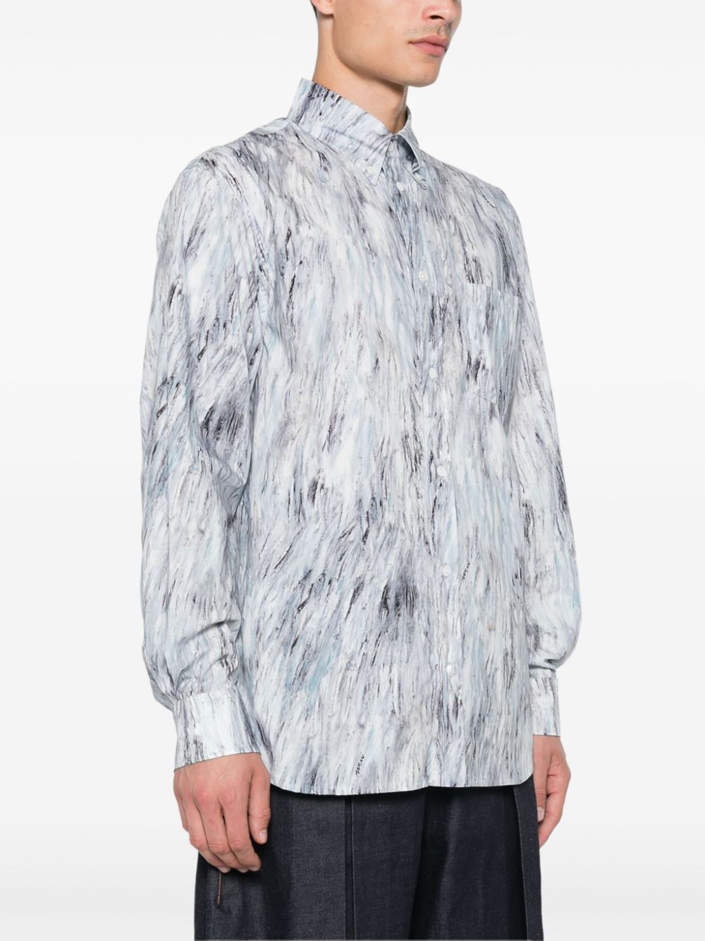 Shop Marni Fuzzy Crayon Shirt In Blau