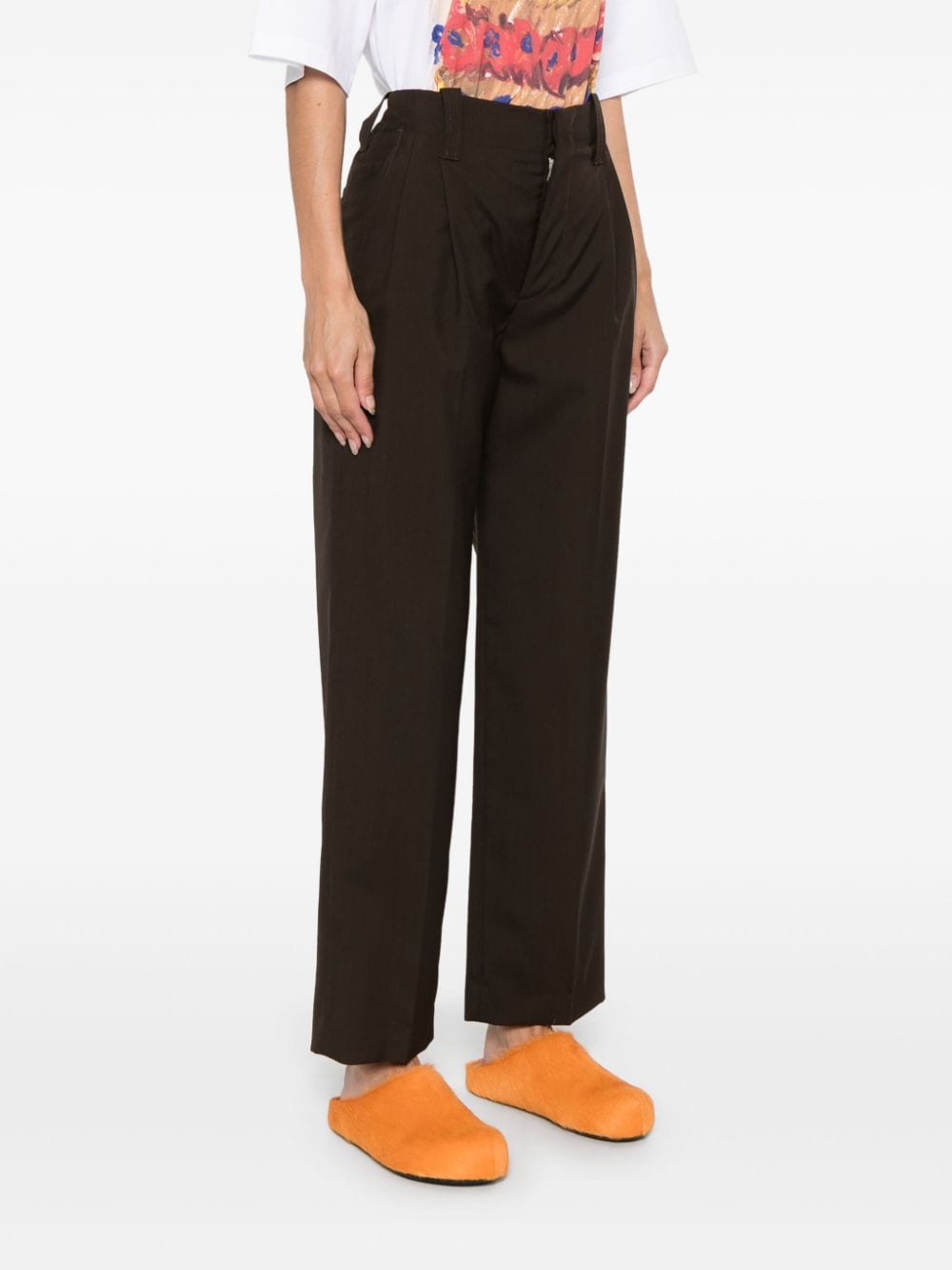 MARNI PLEAT-DETAIL TROUSERS 