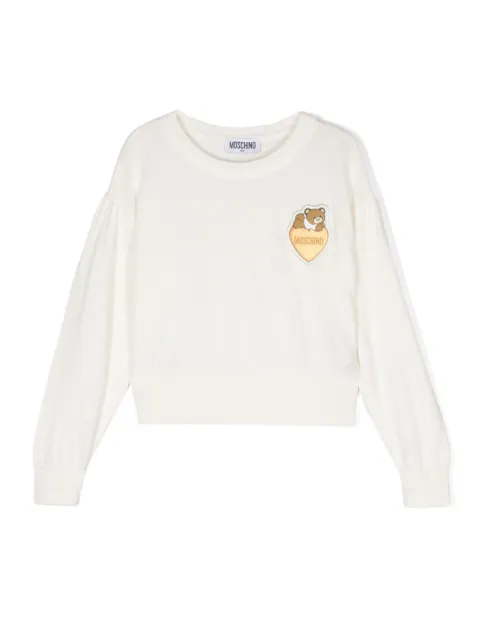 Moschino Kids Teddy Bear-appliqué sweater