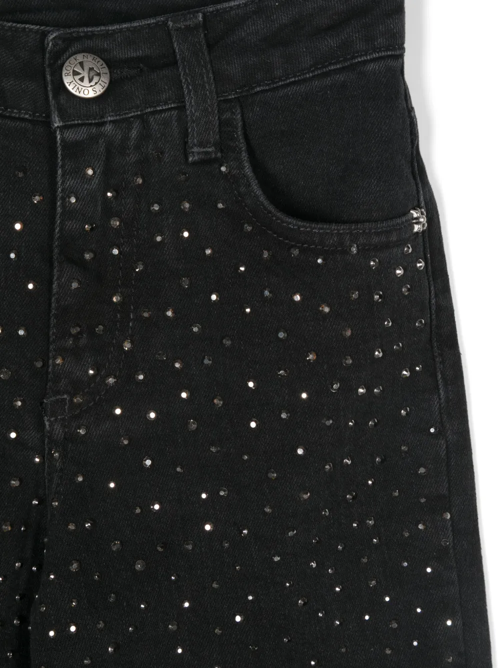 Shop John Richmond Junior Rhinestone-embellished Jeans In Grey