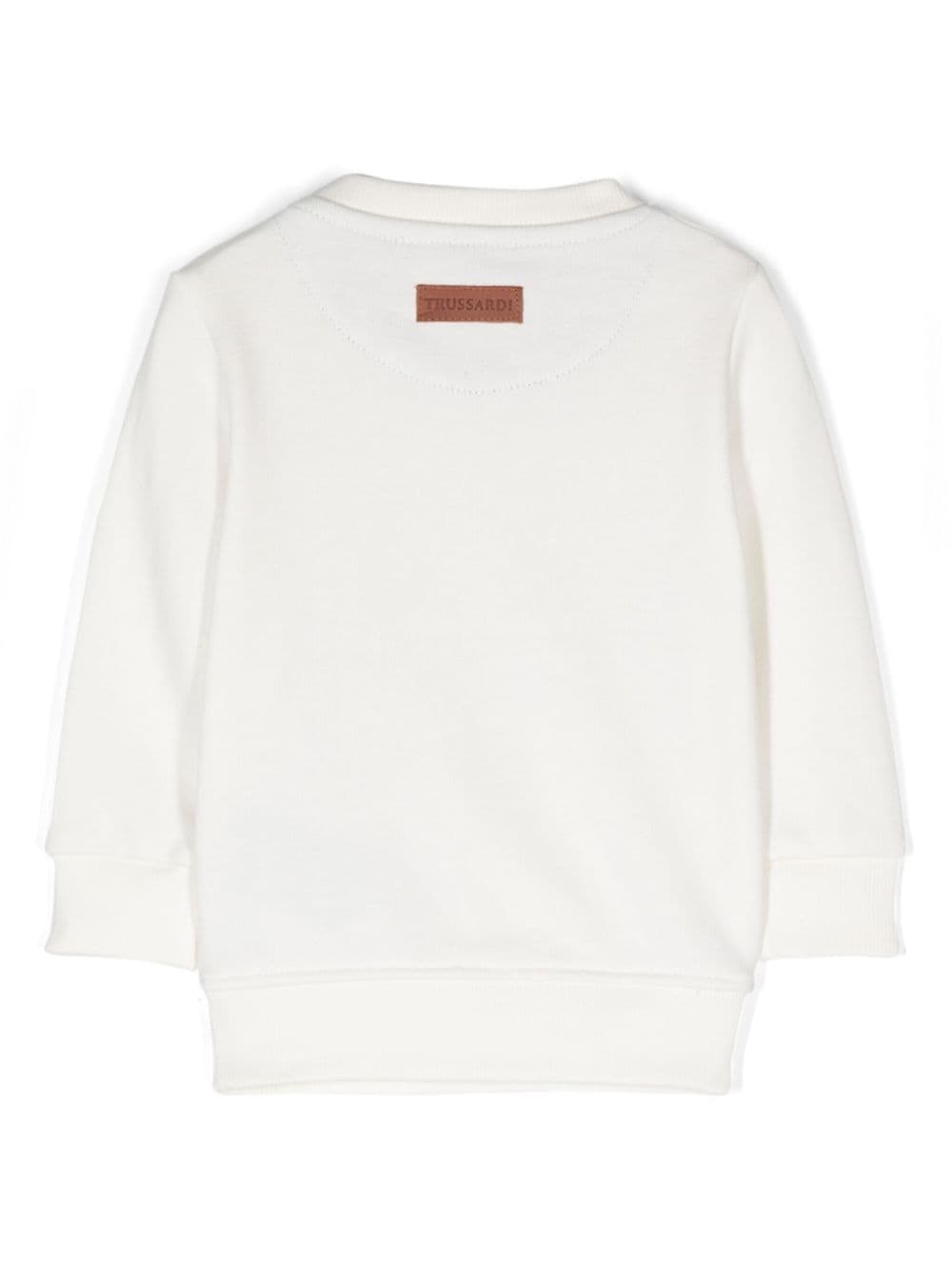 Shop Trussardi Junior Logo-print Sweatshirt In Neutrals