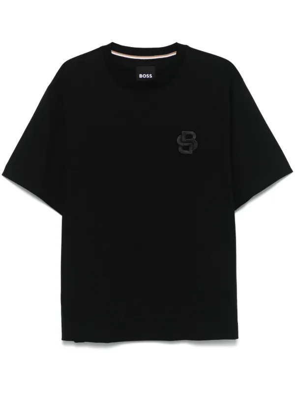 【関税込み】BOSS ブラック ロゴ刺繍 Tシャツ BOSSのブラック ロゴ刺繍 Tシャツがセール中