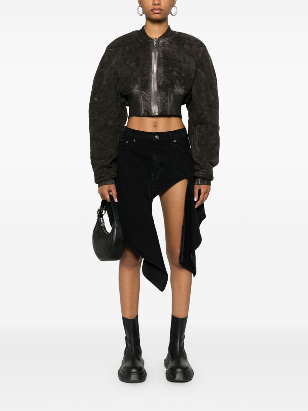 Shop Rick Owens Drkshdw Collage Bomber Jacket In Grey