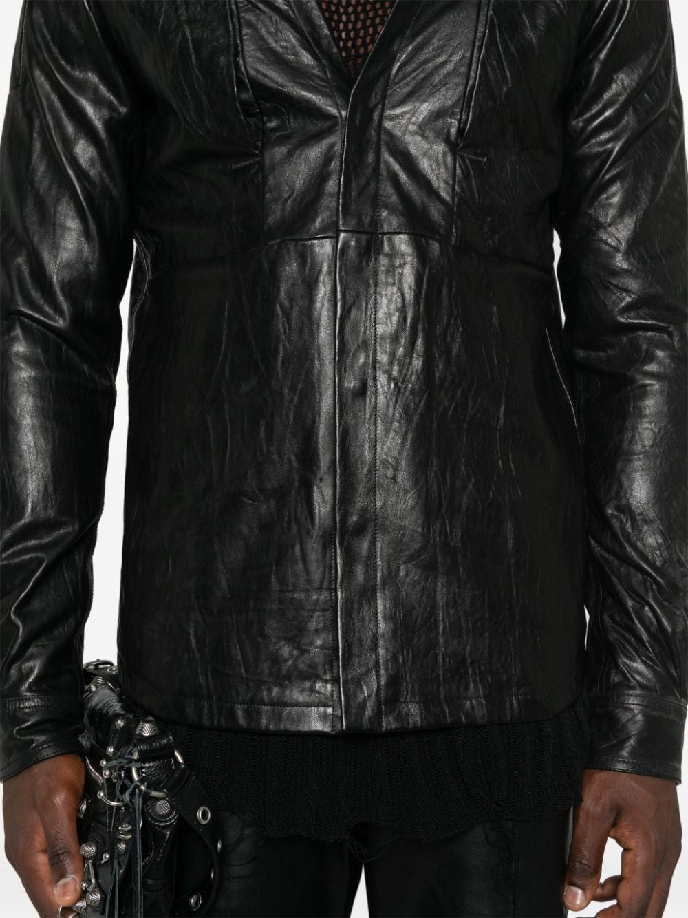 Shop Rick Owens Girdered Larryjacket In Black