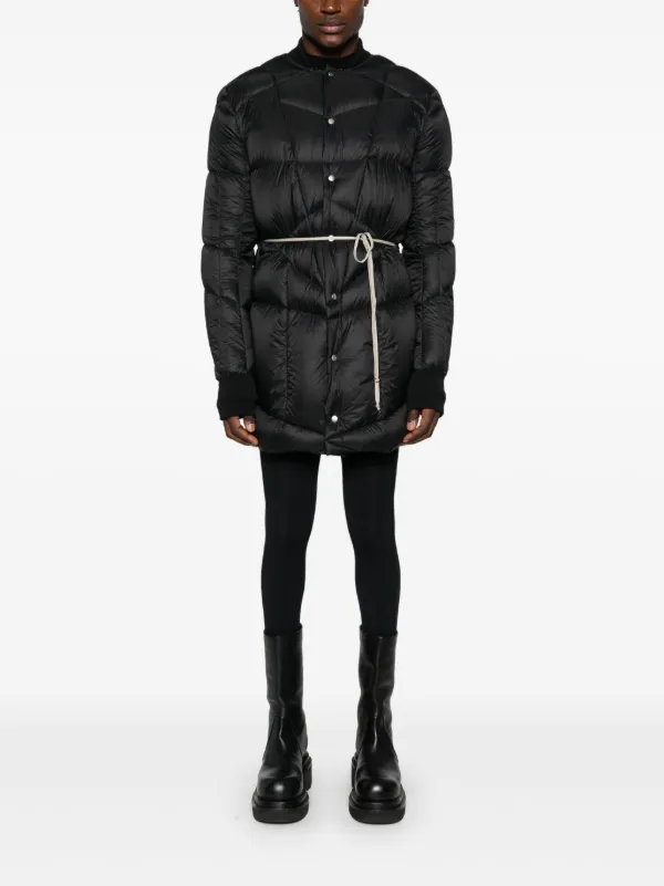 Rick owens black down liner coat on sale