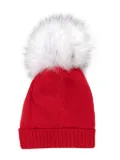 Colorichiari pompom-detail wool beanie - Red