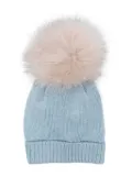 Colorichiari pompom-detail wool beanie - Blue