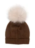 Colorichiari pompom-detail wool beanie - Brown