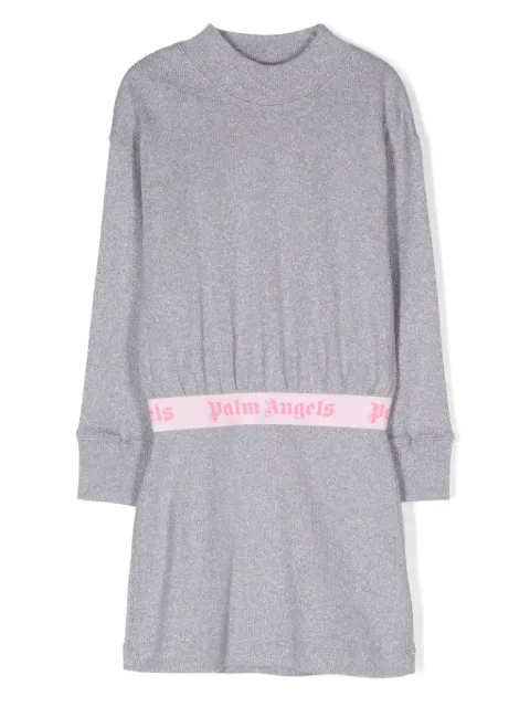 Palm Angels Kids فستان بخصر بشعار الماركة