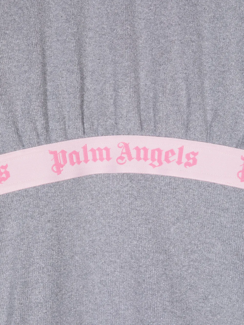 Palm Angels Kids Jurk met logo tailleband Zilver