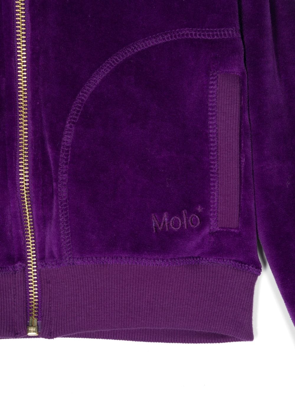 Shop Molo Logo-embroidered Hoodie In Purple