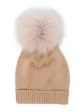 Colorichiari pompom-detail wool beanie - Neutrals