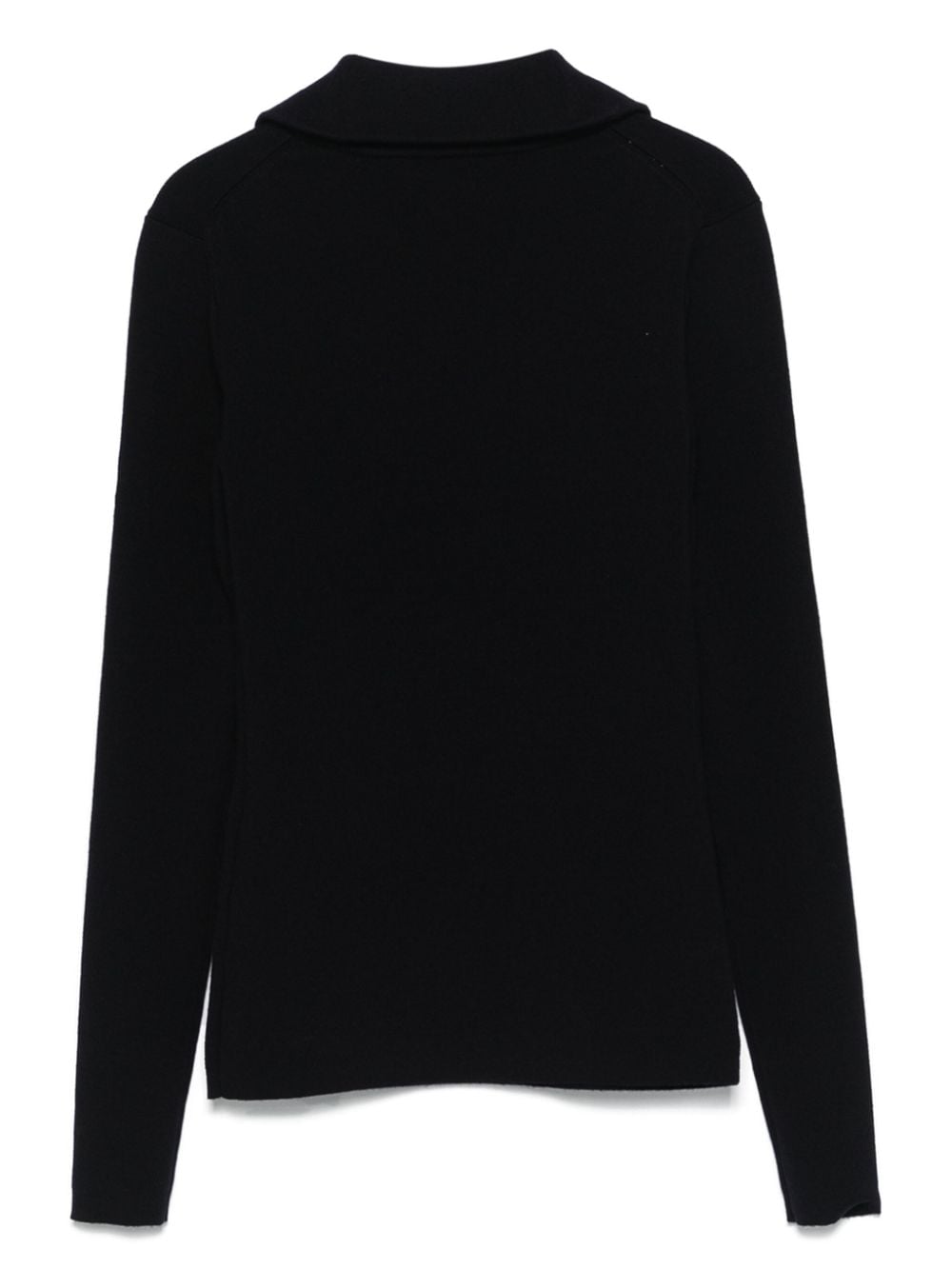 Shop Victoria Beckham Half Zip High Neck Sweater In Blue