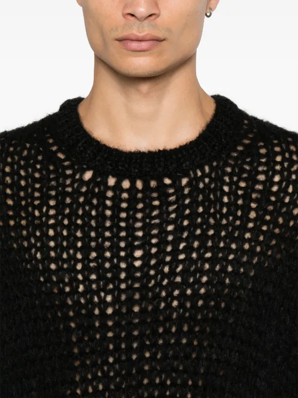 トップス comme des garcons homme plus mesh knit Comme Des Garçons Homme Plus open-knit Sweater | Black