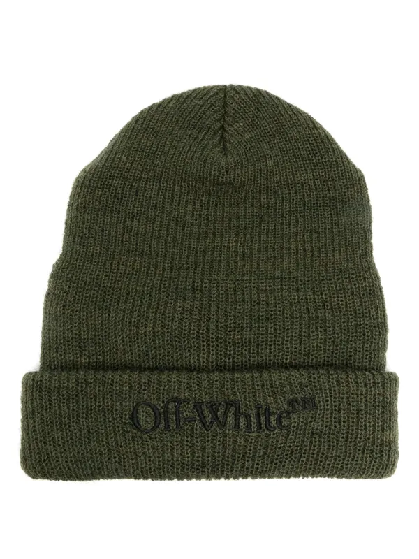 早割クーポン！ Off-White FARFETCH | Green | Beanie logo-embroidered 帽子