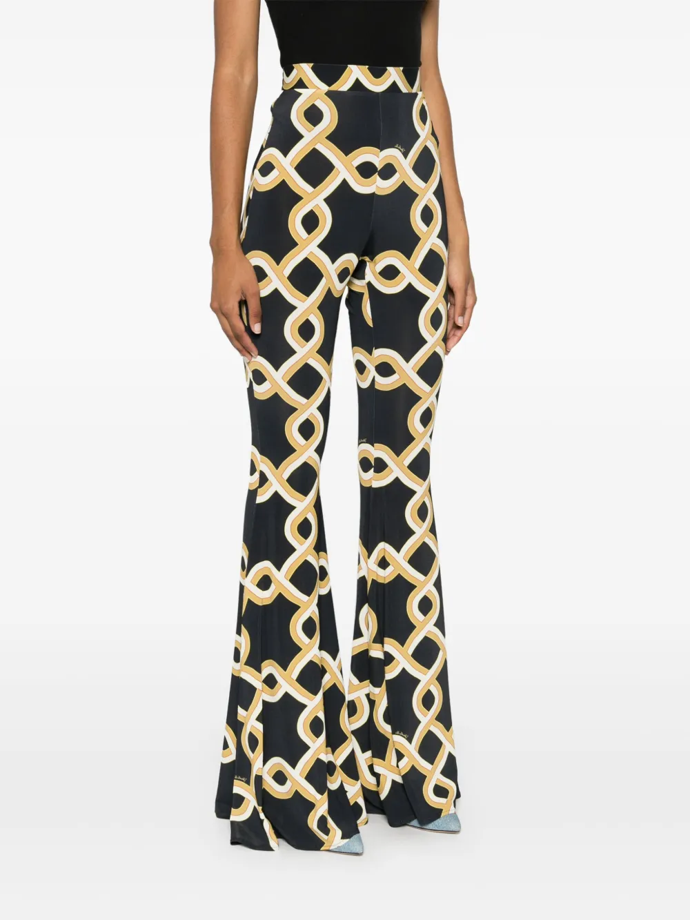 La DoubleJ Jersey flared broek Zwart