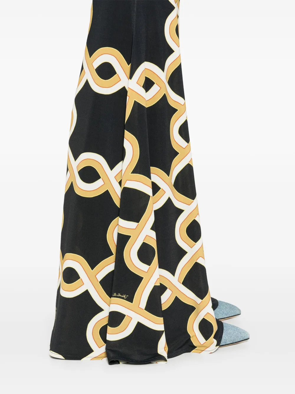 La DoubleJ Jersey flared broek Zwart