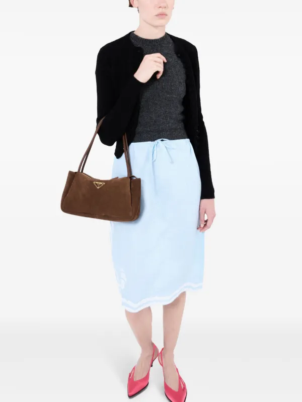 Prada short-sleeve Cashmere Top | Grey | FARFETCH