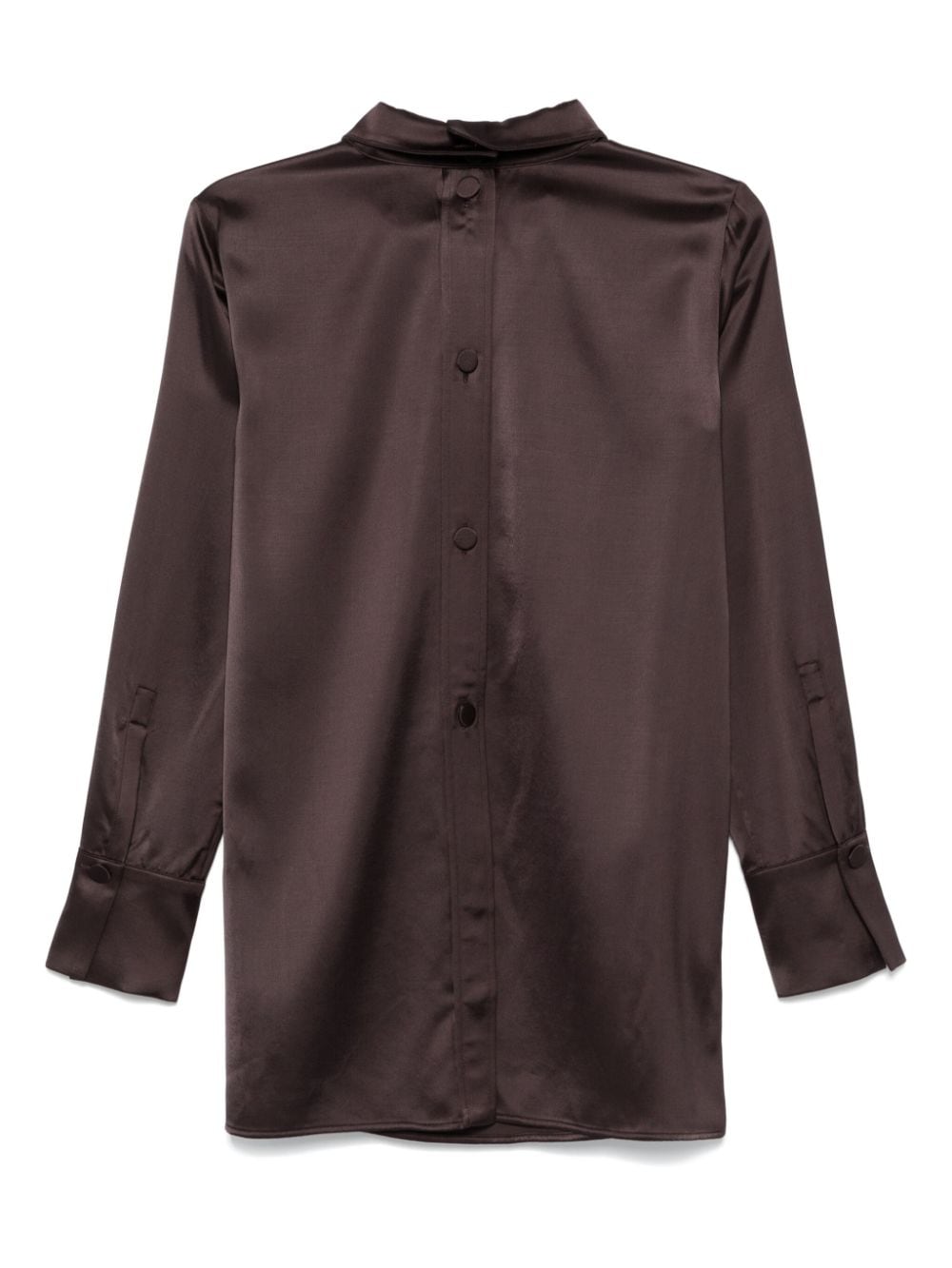 Shop Gentry Portofino Satin Shirt In Brown