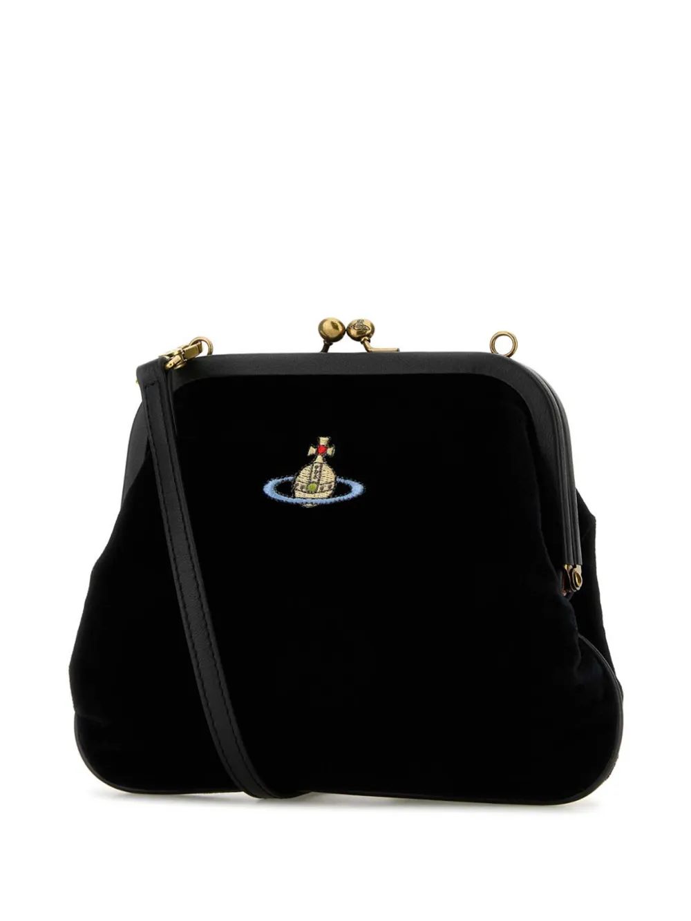 Vivienne Westwood Vivienne fluwelen clutch Zwart