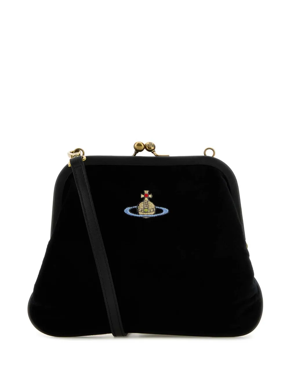 Vivienne Westwood Vivienne fluwelen clutch Zwart