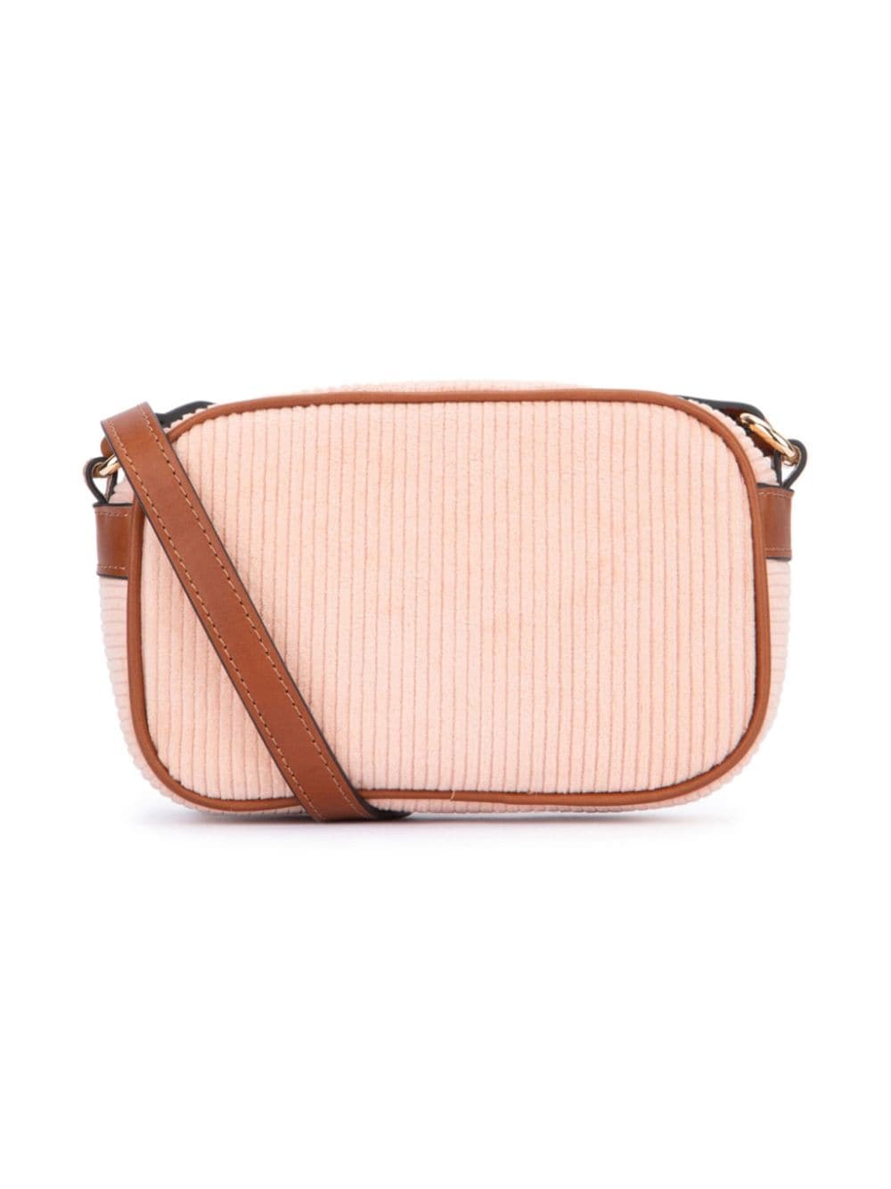 Chloé Kids Logo-embroidered corduroy shoulder bag - Roze